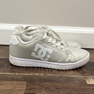 DC Low-Top Sneakers in Light Gray and White Logo